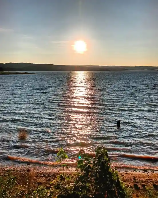 A Serene Sun-Kissed Evening by the Lake