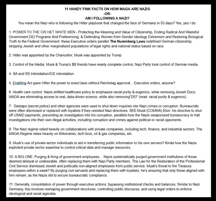 11 Essential Fink Facts: Are You Endorsing, Supporting, or Collaborating with a Nazi? A Quick Reference Guide
