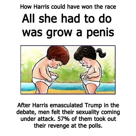 A cartoon depicts two toddlers, one boy and one girl, both pulling down their diapers to reveal their genitals. Overlaid…
