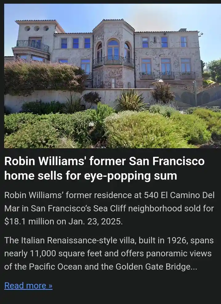 A large, ornate Italian Renaissance-style villa with weathered stucco walls, arched windows, and balconies is pictured…