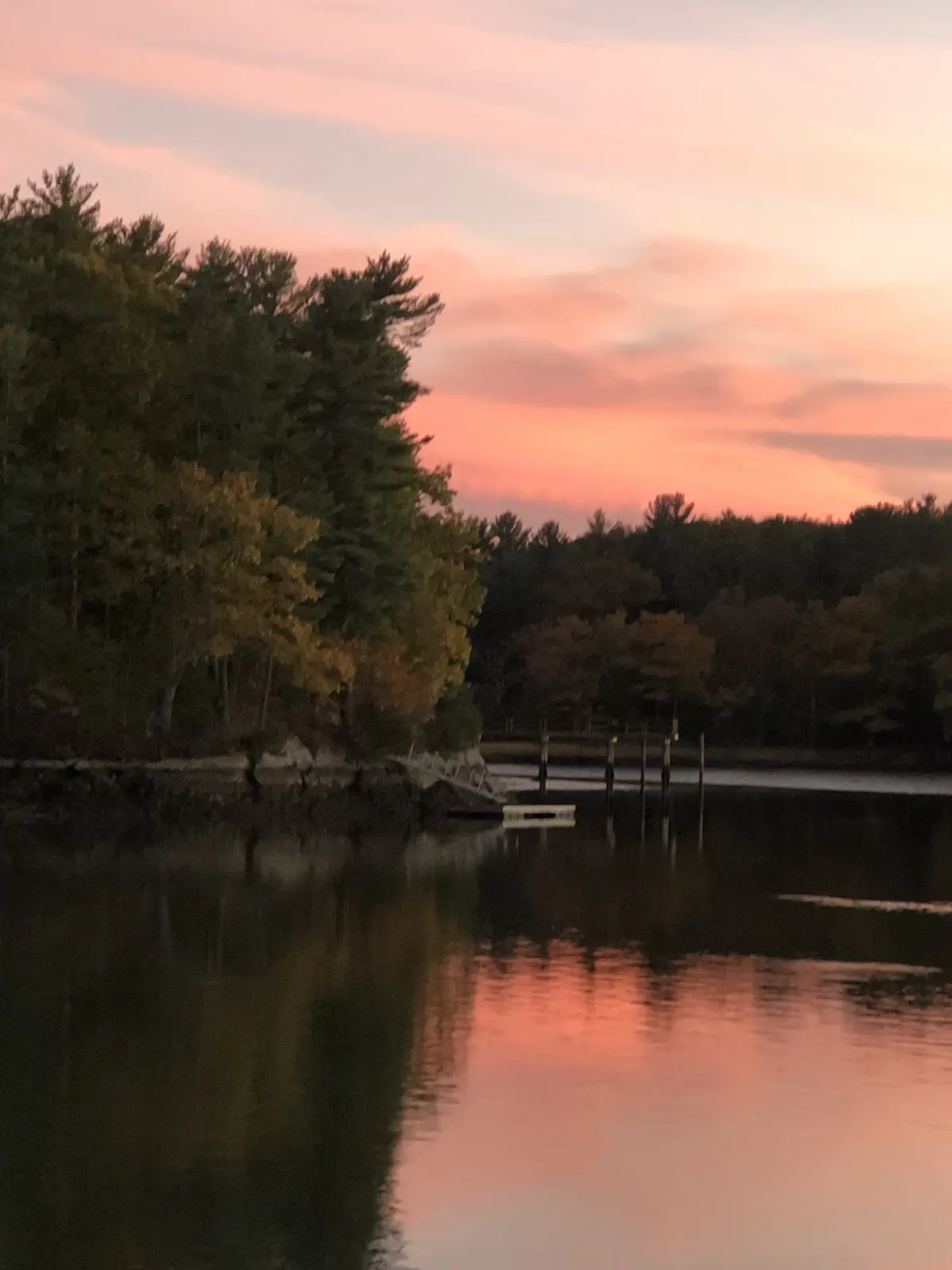 A Moody October Sunset Over the Oyster River in NH