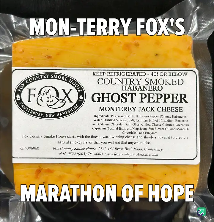 A package of 'Country Smoked Habanero Ghost Pepper Monterey Jack Cheese' from Fox Country Smoke House is overlaid with the…