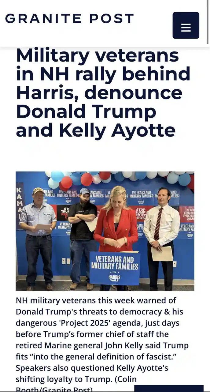 A screenshot of a Granite Post news article shows four people standing in front of a blue wall with red, white, and blue…