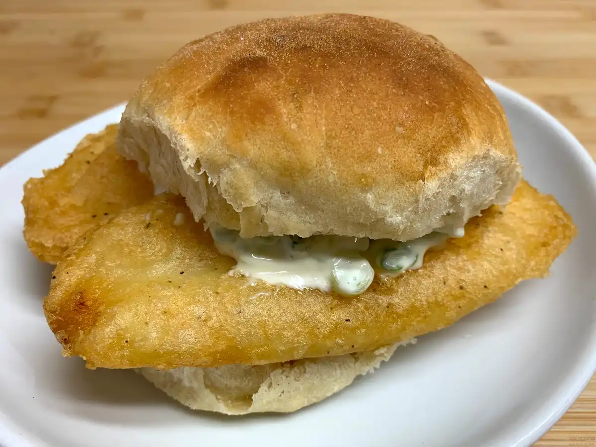 Delicious Tattie Fritters Served on a Morning Roll