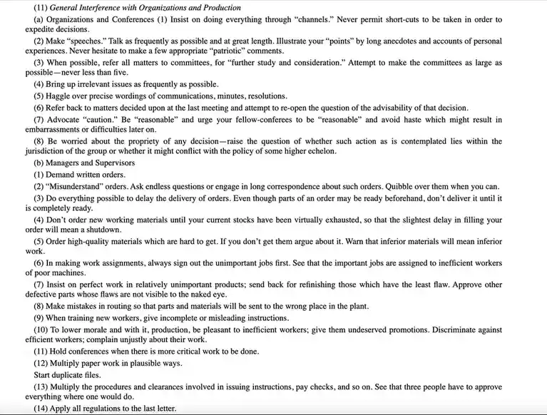 The image displays a page of dense, black text on a white background, listing numbered points under the heading 'General…