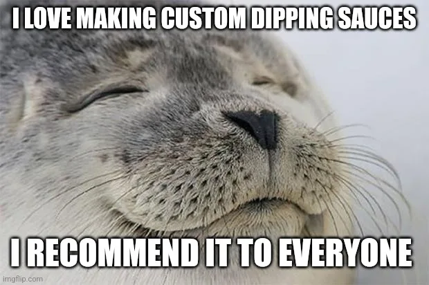 A close-up photo of a seal with its eyes closed and mouth slightly open, appearing blissfully content. Overlaid in bold…