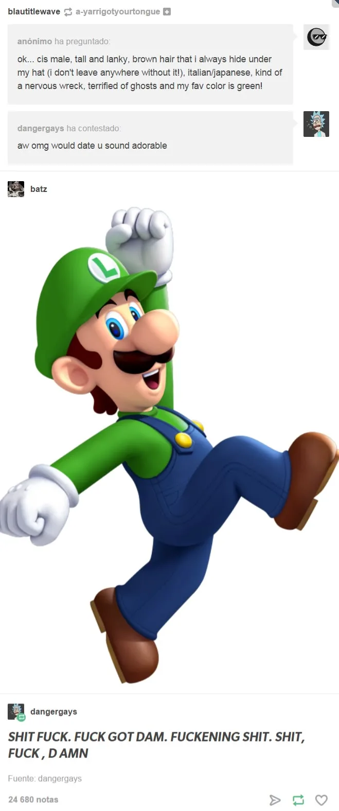 The image shows a 3D-rendered Luigi from the Mario franchise, mid-stride with a triumphant fist pump, wearing his signature…