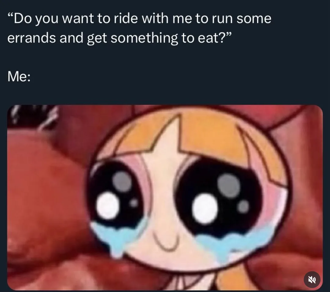 The image shows a close-up of the cartoon character Bubbles from The Powerpuff Girls, visibly crying with large teardrops…