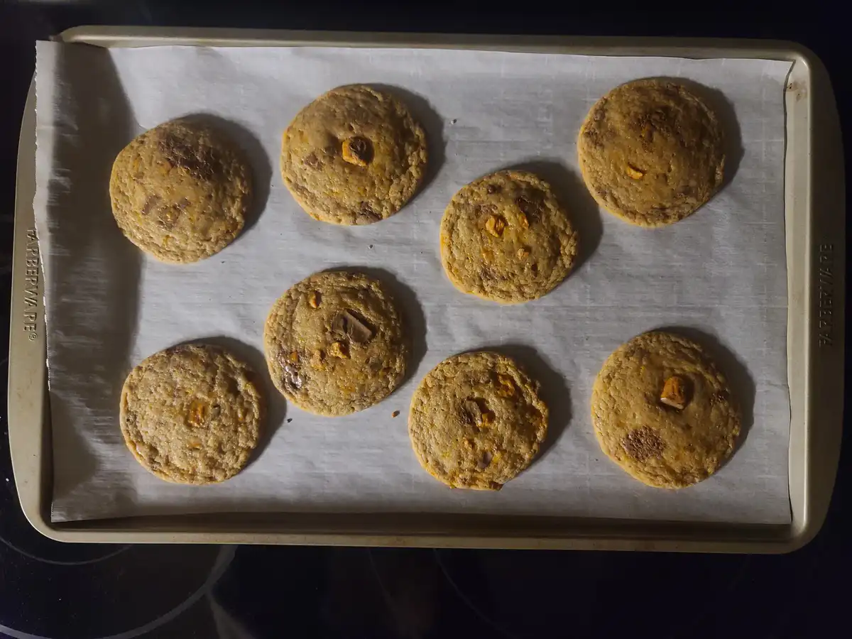 Delicious Brown Butter Butterfinger Cookies and a Charming Goofball in a Dryer