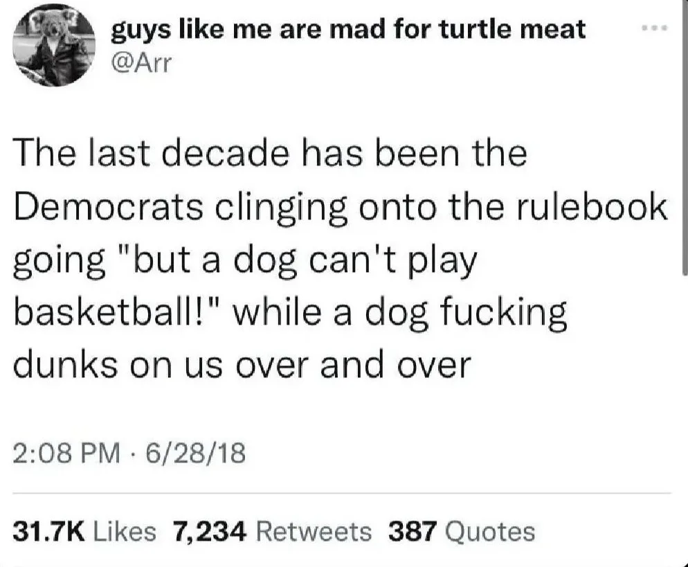 A screenshot of a tweet from user @Arr with a profile picture of a bear in a leather jacket. The tweet text reads: 'The last…