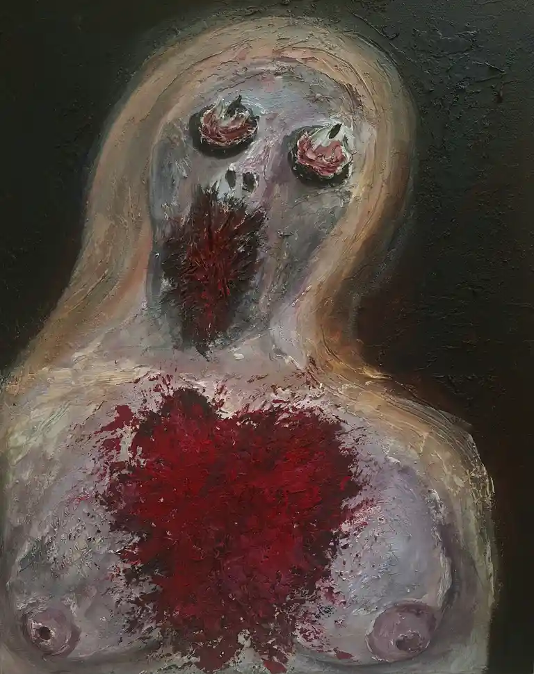 Anguish: An Emotional Journey Captured in Acrylic
