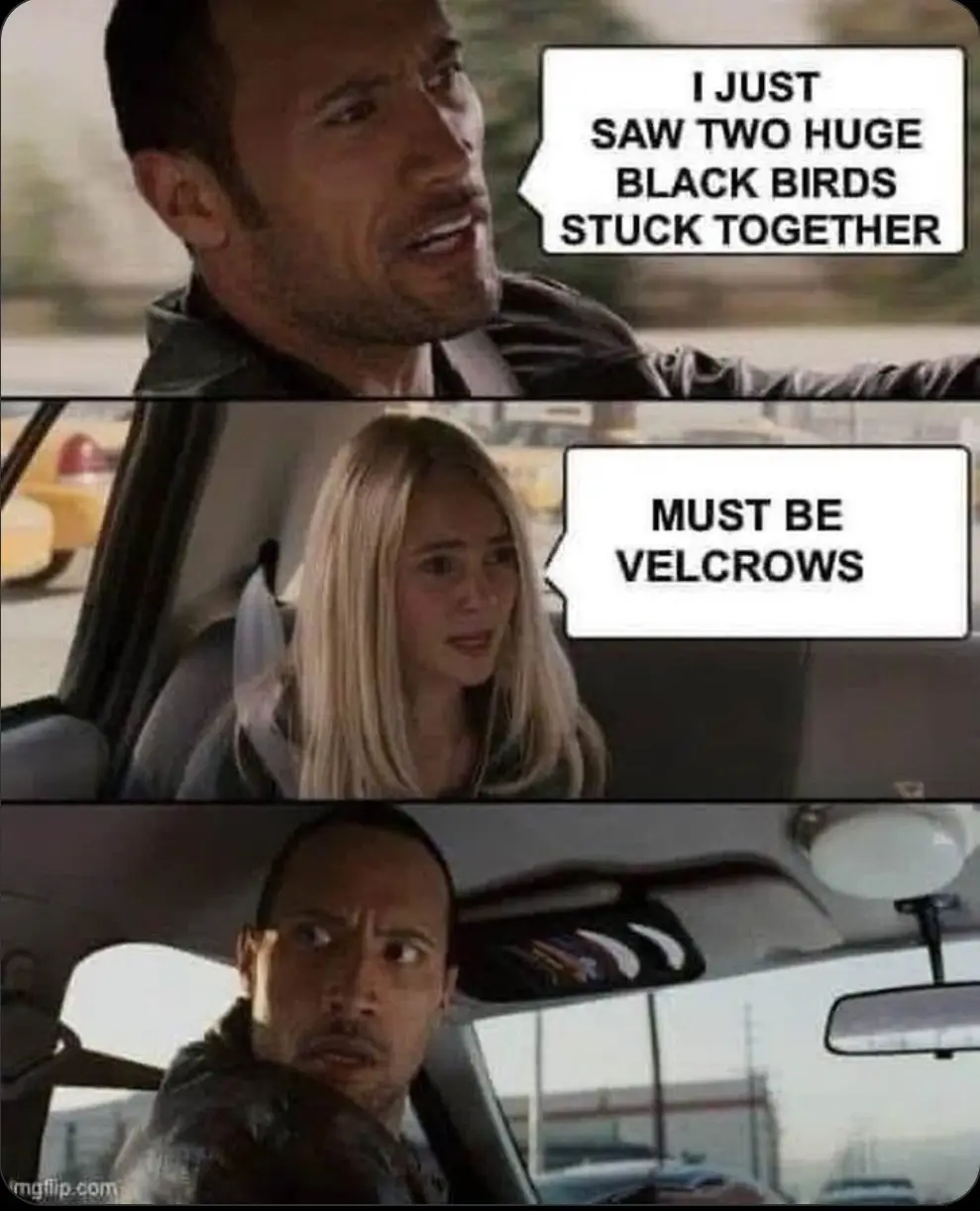 A three-panel meme featuring Dwayne 'The Rock' Johnson and a blonde woman in a car. In the first panel, The Rock says he saw…