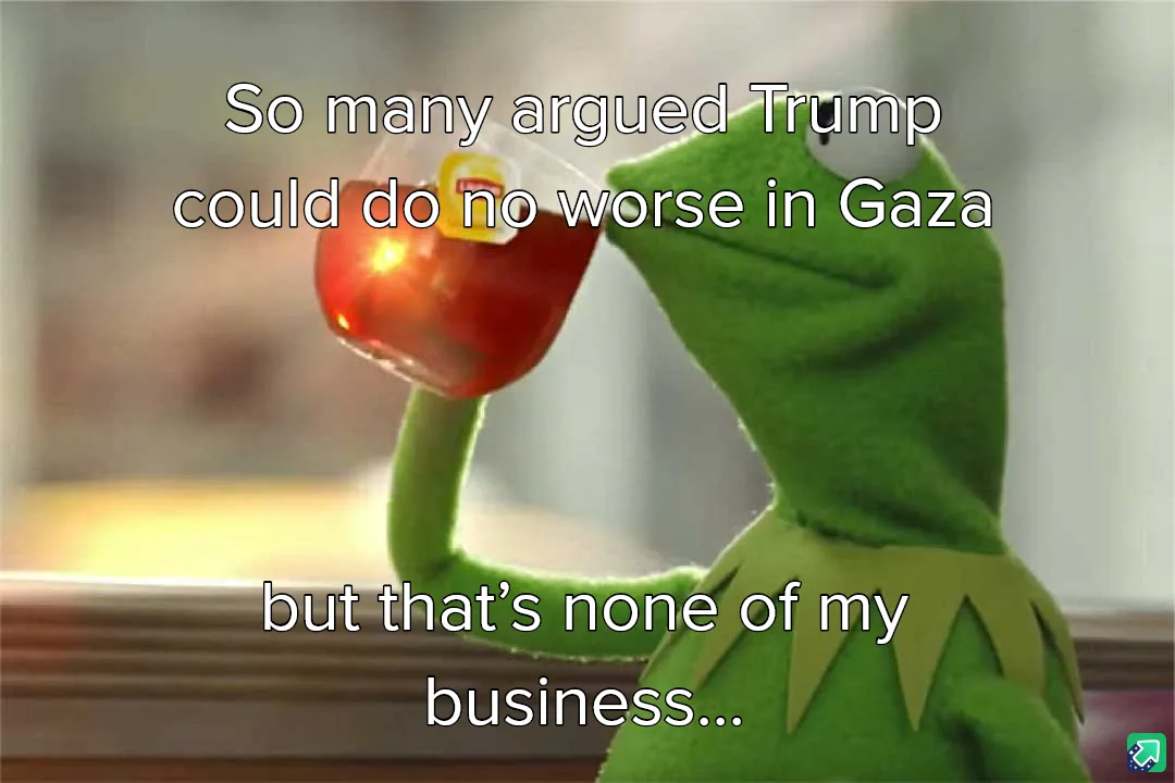 A green frog puppet, Kermit the Frog, is shown sipping from a glass of red tea with a tea bag tag visible. The image has…