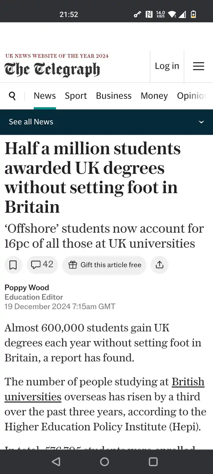 Daily dose of reality: Only a tiny fraction of international students study online, while most thrive at campuses abroad, boosting the education sector.