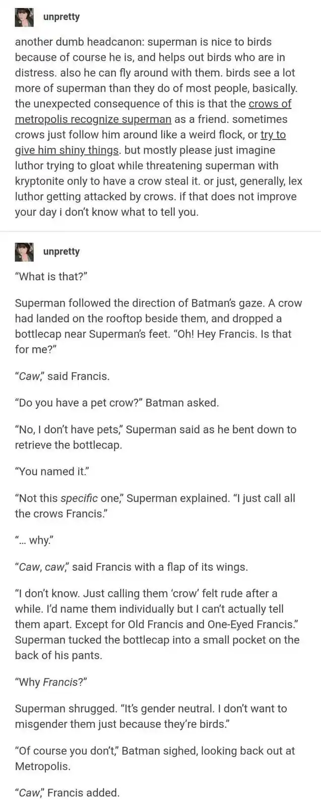 My Headcanon: Superman's Special Connection with Birds