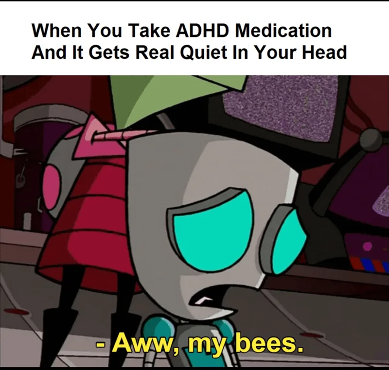 A cartoon character with a gray helmet and glowing cyan eyes looks shocked or dismayed, with the text overlay reading 'When…