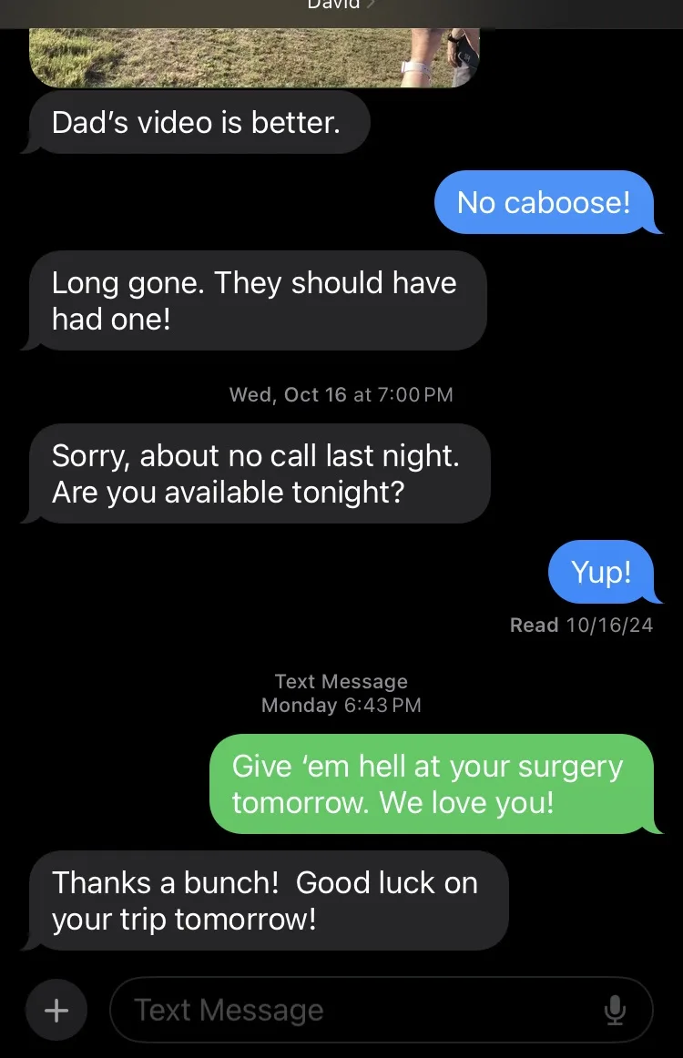 A screenshot of a text message conversation between two people, one named David. The messages show a person apologizing for…