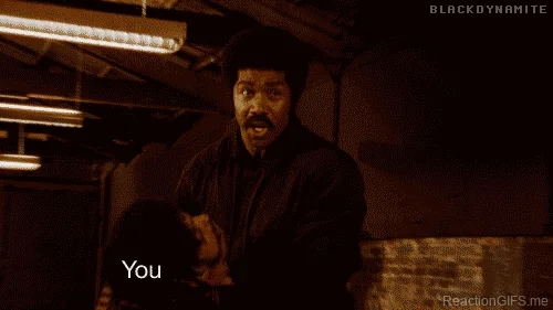 A still from the movie 'Black Dynamite' shows a man with a mustache in three progressively more intense expressions…