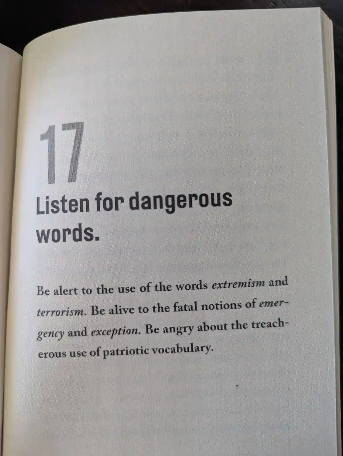 On Tyranny: Insight from Rule #17