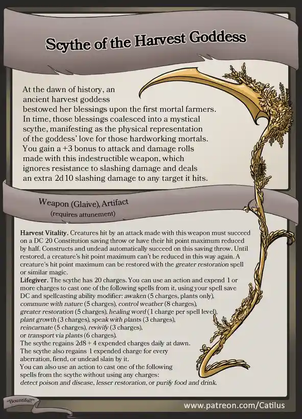 The Scythe of the Harvest Goddess: A D&D Artifact