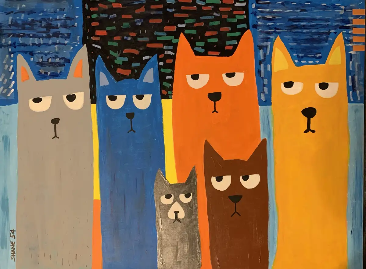 Displeased Cat Art: A Feline's Grumpy Expression