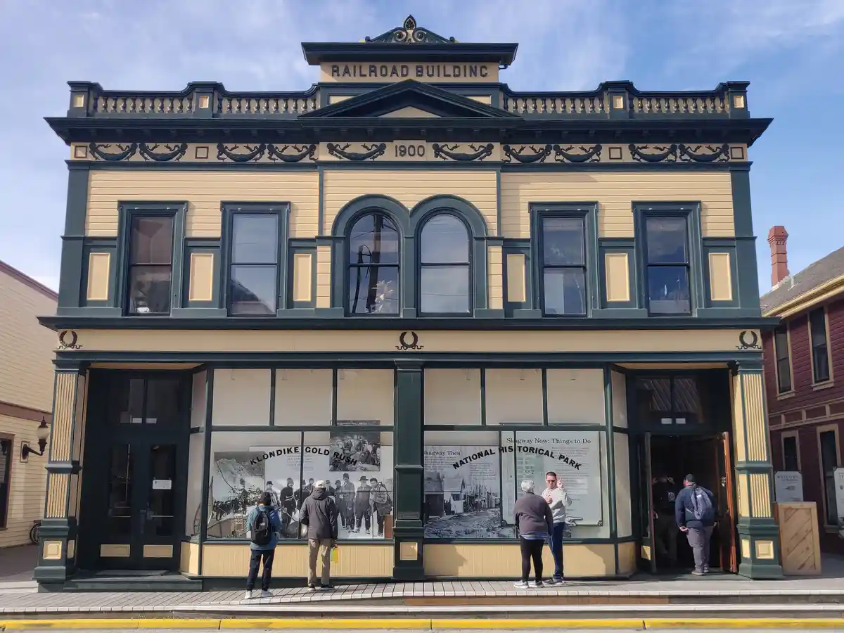 Historic Railroad Building from 1900 in Skagway, Alaska