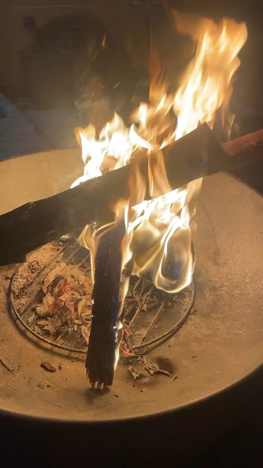 The start of the fire, complete with sound effects!