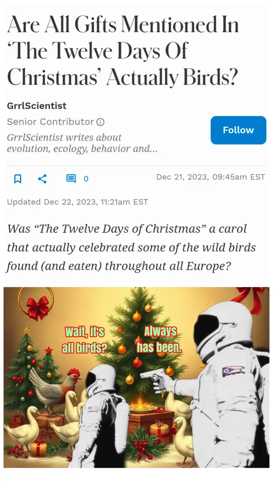 Unveiling the Dark Secret of the Twelve Days of Christmas