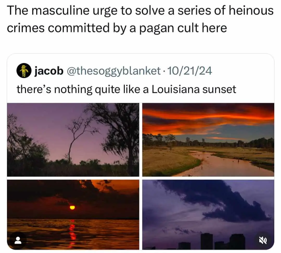 A screenshot of a tweet by user 'jacob' (@thesoggyblanket) dated 10/21/24, which reads 'there's nothing quite like a…