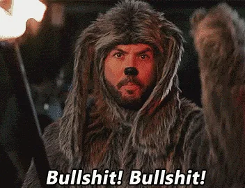 A six-panel image collage shows actor Paul Rudd in a furry, wolf-like costume with a snout, reacting with escalating anger…