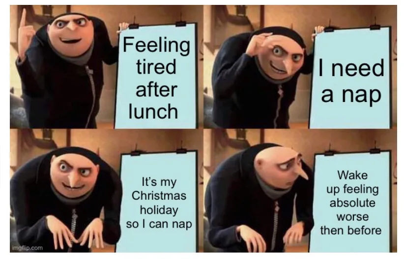 A four-panel meme using Gru from Despicable Me. Each panel shows Gru with a different expression holding a sign. The first…