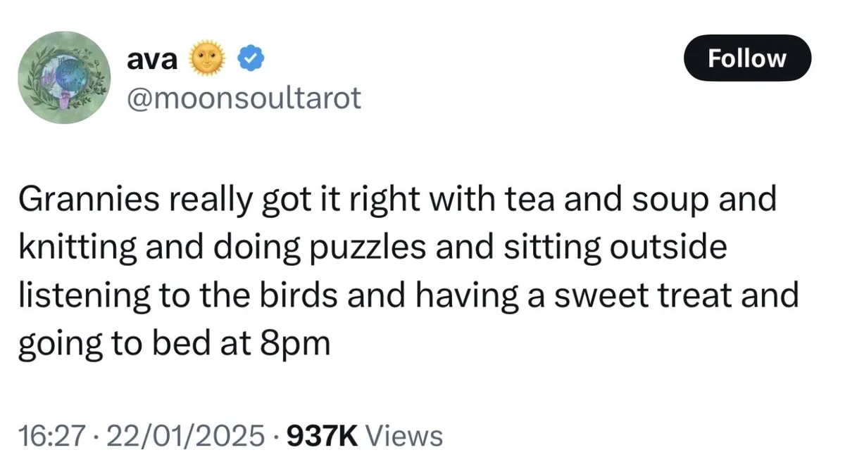 A screenshot of a tweet by user 'ava' (@moonsoultarot) with a circular profile picture showing a globe with laurel wreaths…