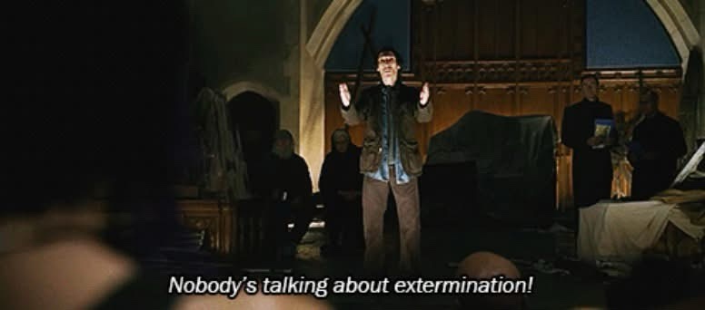 A man in a church, holding a cross and gesturing dramatically, with the overlaid text 'Nobody's talking about…