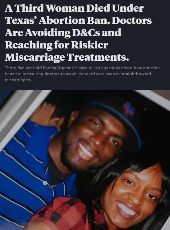 A news article headline overlays a photo of a smiling Black couple, a man in a blue striped shirt and a woman in a red plaid…