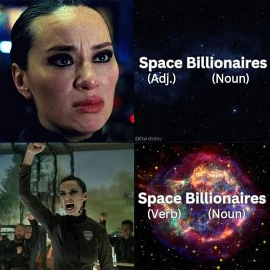 A four-panel meme featuring a woman with a distressed expression in the top-left, a woman raising her fist triumphantly in…