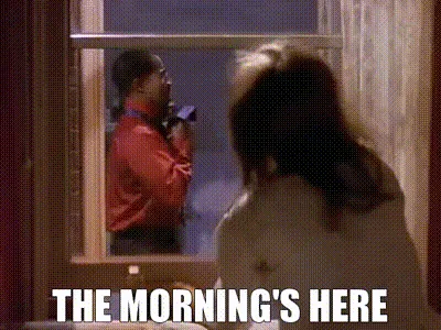 A six-panel comic strip from the TV show 'Friends' shows a woman in a white shirt reacting to the morning. In the first…