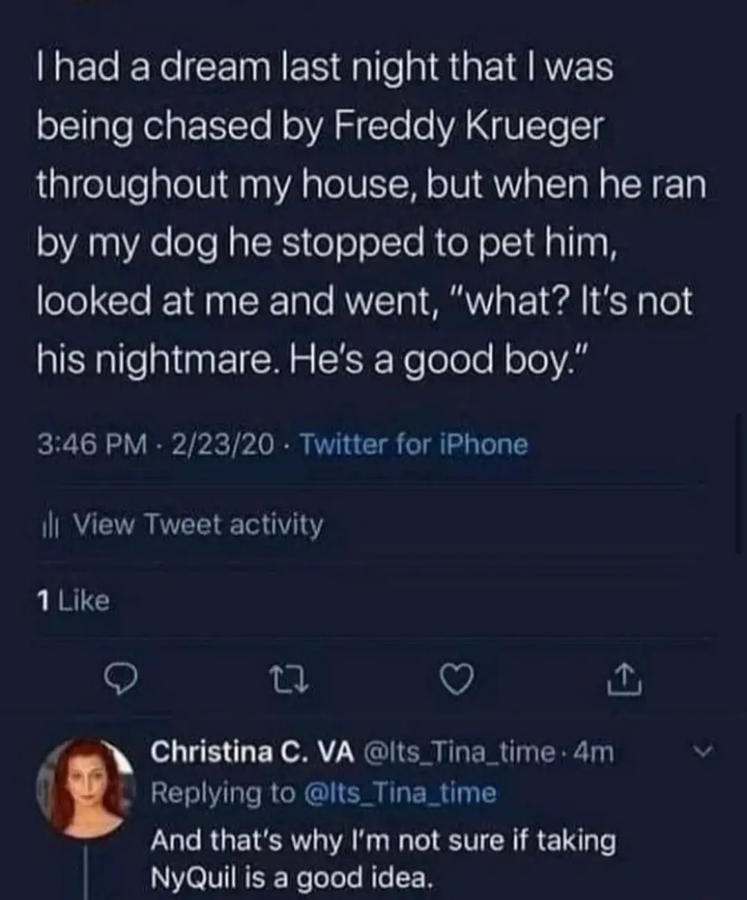 Leave the dog out of this; he's just a good boy trying to live his best life.