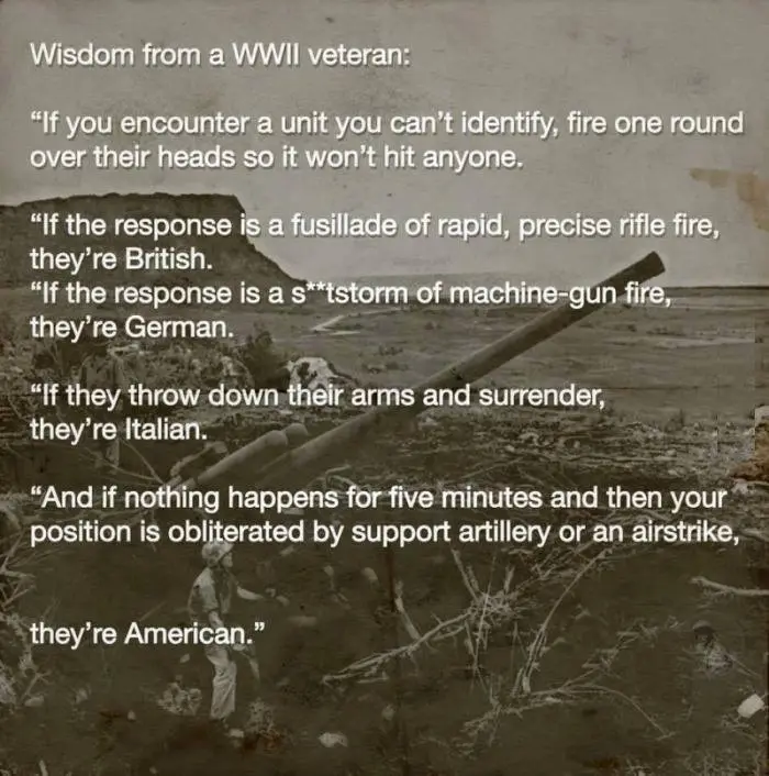A sepia-toned, grainy photo of soldiers with a large artillery piece in a war-torn landscape. Overlaid white text presents a…