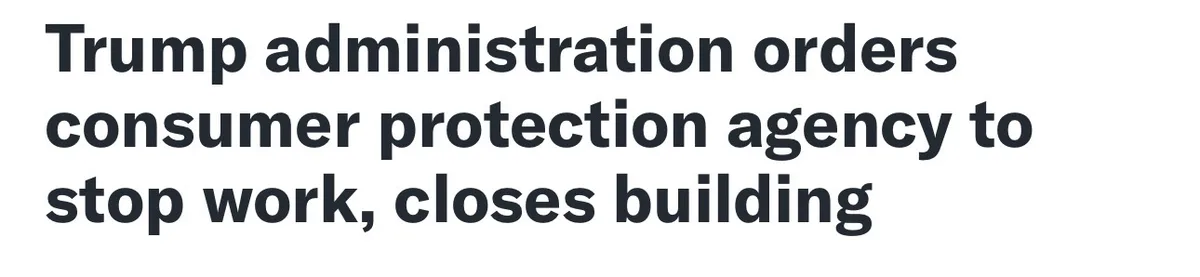 The image displays bold, black sans-serif text on a plain white background. The text reads: 'Trump administration orders…