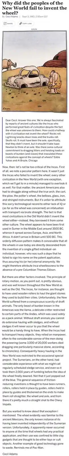 The Revolutionary Invention of the Wheel