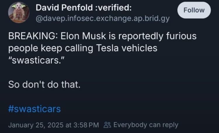 A screenshot of a tweet from David Penfold, showing a dark-themed interface with his profile picture, username, and a tweet…