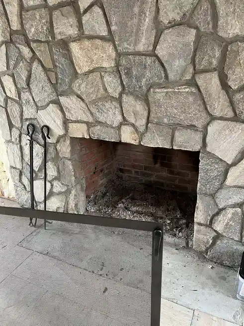 A fireplace that’s only halfway done—where's the rest of it?