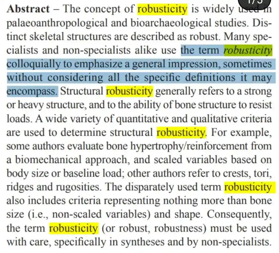 A screenshot of an academic abstract text with the word 'robusticity' repeatedly highlighted in yellow and some surrounding…