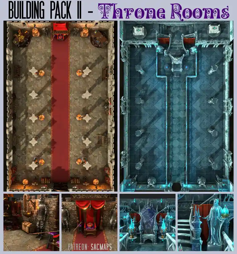 Explore Building Pack II: Throne Rooms for Your DnD Adventures