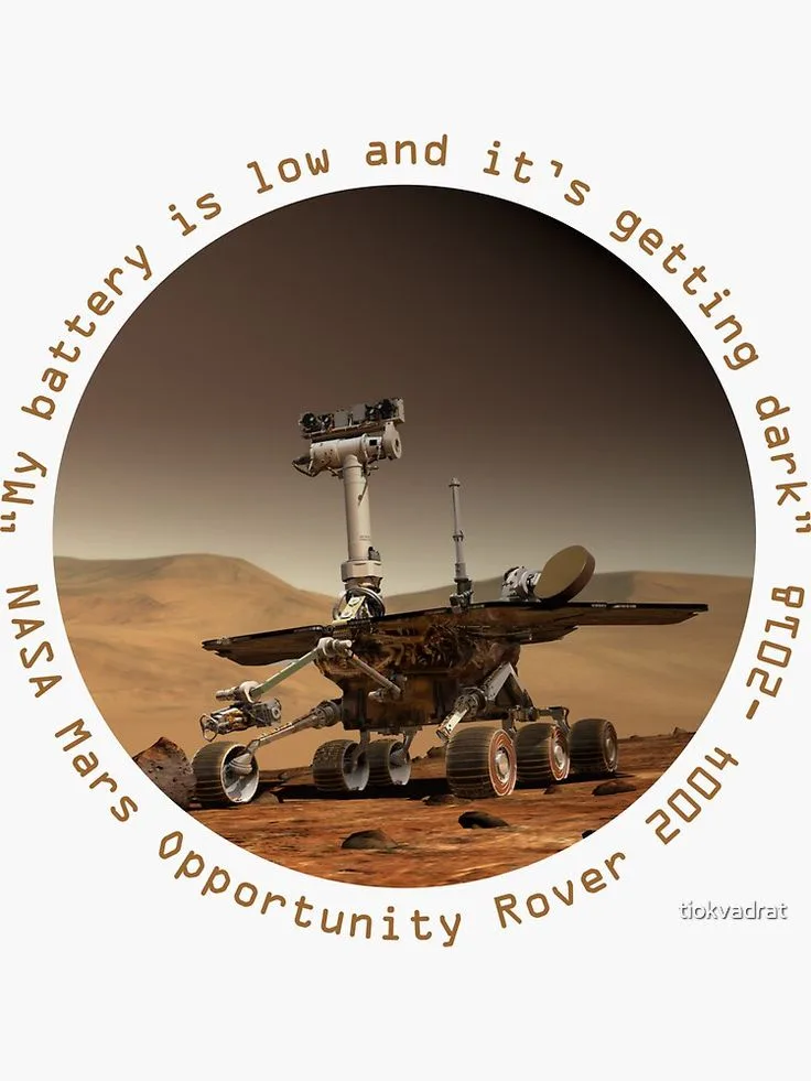 A circular image shows the NASA Mars Opportunity Rover on the red planet's surface, surrounded by text that reads 'My…
