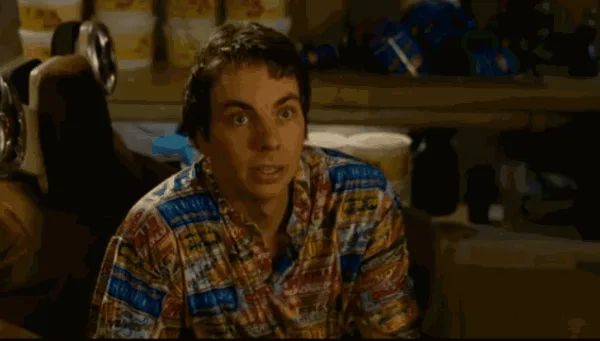 A three-panel meme featuring a man in a colorful patterned shirt reacting with increasing surprise and excitement. The top…