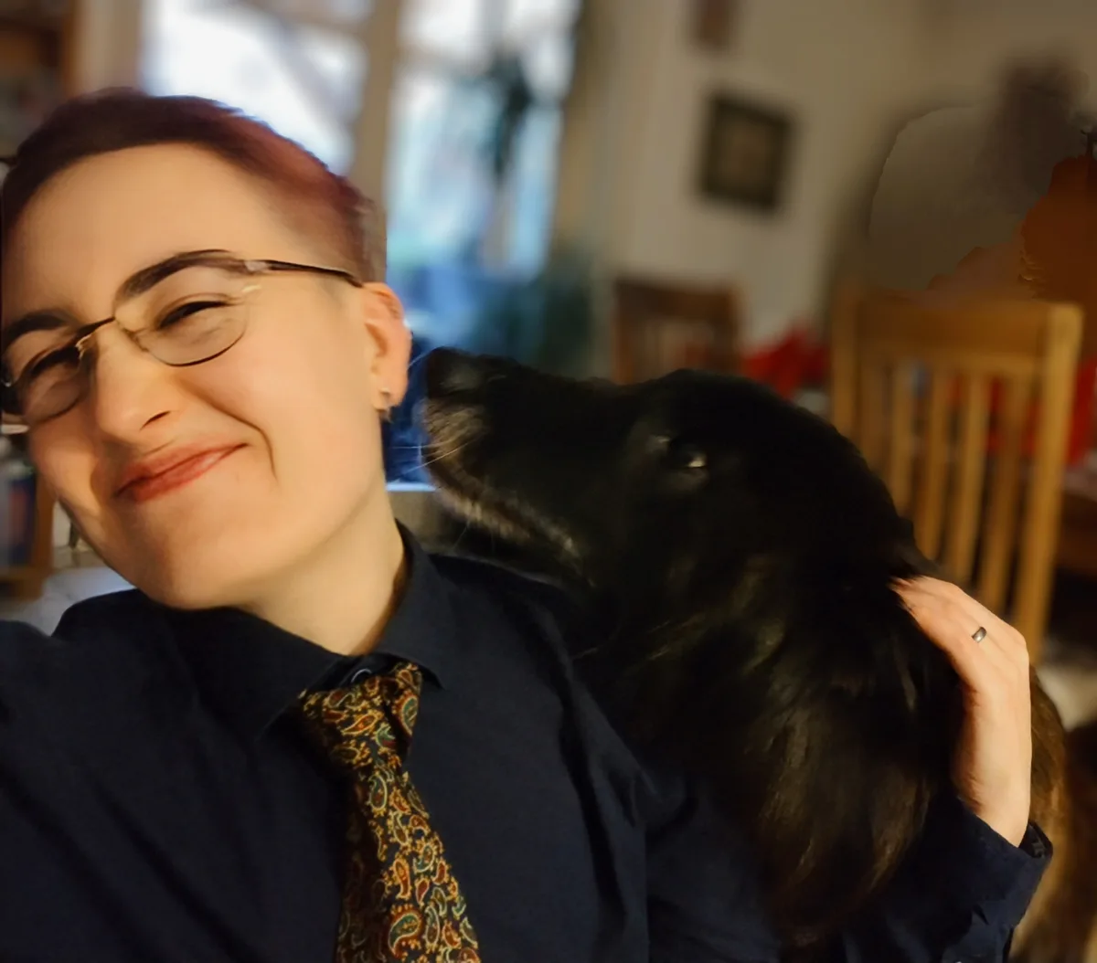My first attempt at a non-female Christmas selfie, but my good boy stole the spotlight!