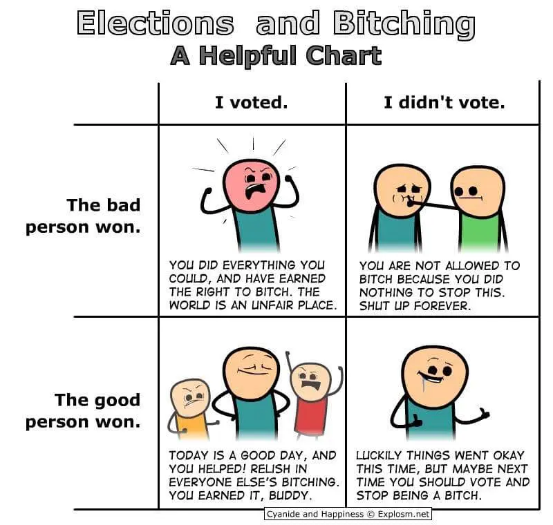 A gentle reminder for those who skipped voting and will face the consequences.