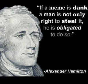 A black-and-white portrait of Alexander Hamilton, likely from a U.S. dollar bill, is overlaid with text. The text reads: "If…