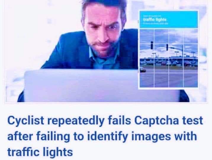A man with a frustrated expression stares intensely at a laptop screen. In the top right corner, a CAPTCHA image shows a…